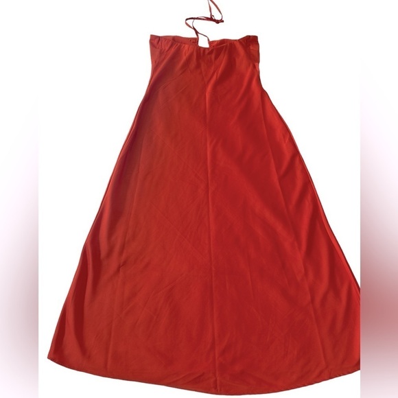Abercrombie & Fitch Satin Halter Slip Dress in Orange - Picture 9 of 12